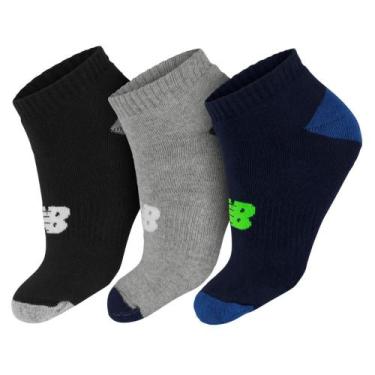 Imagem de Meia New Balance Lifestyle Infantil Cano Curto 29 ao 32 Pack com 03 Pa