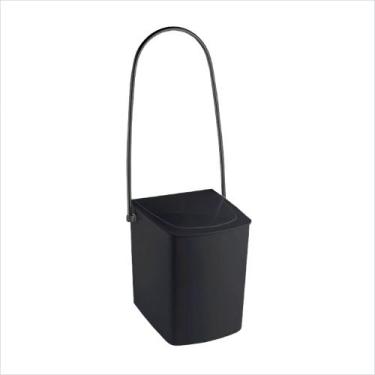 Imagem de Lixeira para banheiro com alça longa Cris Metal, Preto