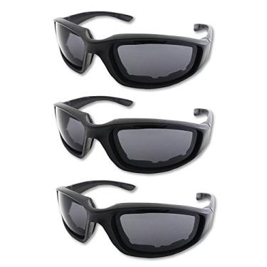 Imagem de 3 pares de óculos de ciclismo para motocicleta, com proteção UV, à prova de poeira, à prova de vento, óculos de sol de motocicleta com lentes fumê e escuras para esportes ao ar livre