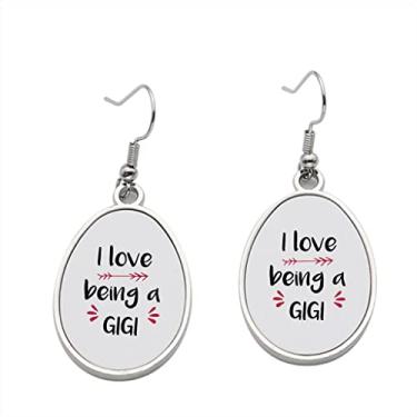 Imagem de Brinco I Love Being Gigi 1 - Brincos com pingente para meninas - Presente de festa de aniversário dos namorados