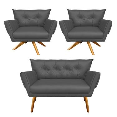 Imagem de Kit 01 Namoradeira e 02 Poltronas Giratória Anitta Corino