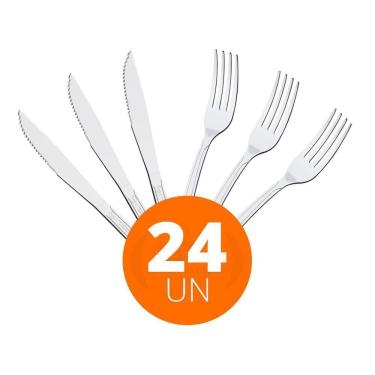 Imagem de Jogo Facas E Garfos Búzios 24 Pç Em Aço Inox Ibag Tramontina