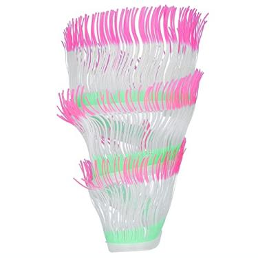 Imagem de Pokerty9 Decoração de coral de aquário, anêmona artificial de silicone não tóxico com cenário exclusivo para aquário para aquário (pó)