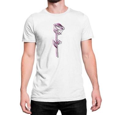 Imagem de Camiseta T-Shirt Flor Flower Rosa Pink Geométrica Algodão - Mecca