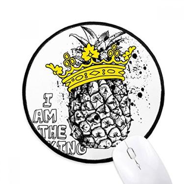 Imagem de DIYthinker Linha de abacaxi desenho frutas king mouse pad desktop escritório tapete redondo para computador