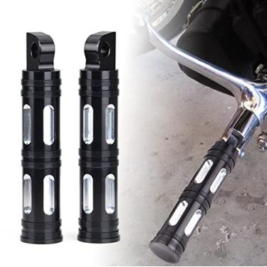 Imagem de Goldfire - Prendedores de Pé para Motocicleta CNC Corte Frontal e Traseiro, Preto e Prata, Alumínio, Ajuste Específico para Harley Davidson