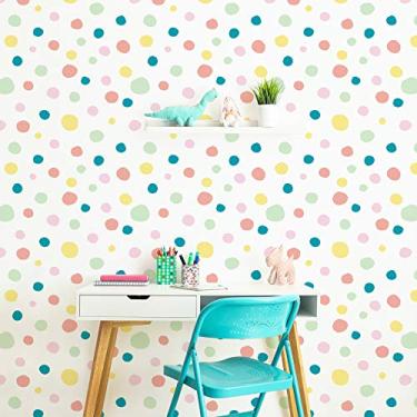 Imagem de Papel de Parede Bolinhas Coloridas Rolo 57x270cm Cobre 1,5m²