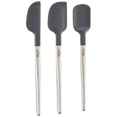 Imagem de All-Clad Conjunto de 3 peças de utensílios de cozinha de silicone, espátulas, utensílios de cozinha, pratas, aço inoxidável e preto