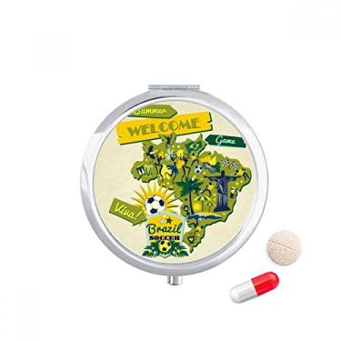 Imagem de Caixa de armazenamento de remédios Welcom Brasil, porta-comprimidos de futebol de verão