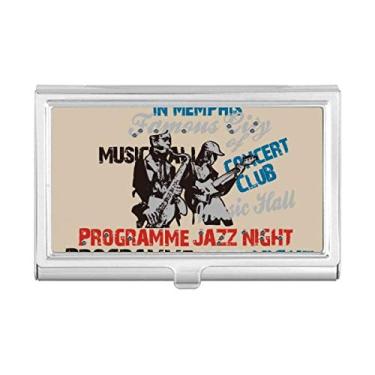 Imagem de Porta-cartões de visita com estampa de instrumentos coloridos rosa música