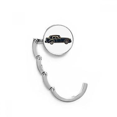Imagem de Gancho de mesa preto clássico padrão de carros, gancho decorativo de extensão dobrável