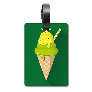 Imagem de Green Matcha Casquinha de sorvete para picolé, bolsa, etiqueta de bagagem, etiqueta para pendurar cartão