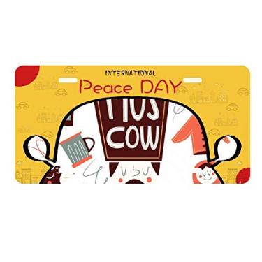 Imagem de DIYthinker Urso marrom Matreshkas Placa de licença Cultura Rússia Etiqueta Decoração de carro Dia da Paz