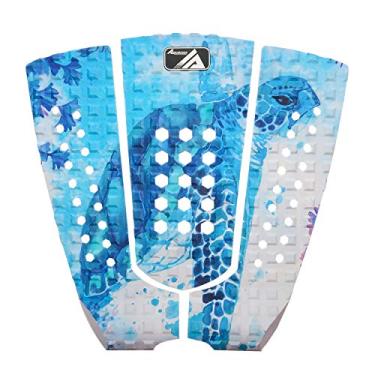 Imagem de AQUBONA 3 Piece Stomp Pad Surfboard Eva Tração Pad com 3M Adesivo Professional Tail Pad/Aplica-se a todas as pranchas - Pranchas de surf, Shortboards, Longboards, Skimboards (tartaruga marinha)