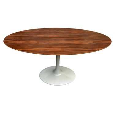 Imagem de Mesa Saarinen Oval Pau Ferro 180x100cm - Base Branca