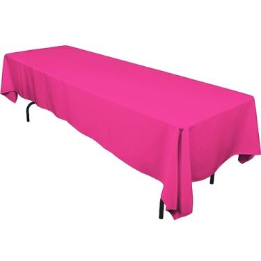 Imagem de LinenTablecloth Toalha de mesa de poliéster retangular 152 x 300 cm fúcsia