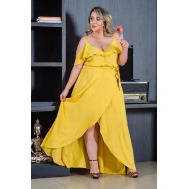 Imagem de Vestido Aline Amarelo Plus Size - Domenica Solazzo