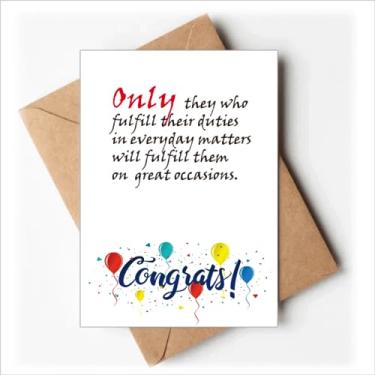 Imagem de DIYthinker Citação Devemos cumprir nossos deveres na vida diária Cartões de casamento parabéns envelopes de saudação