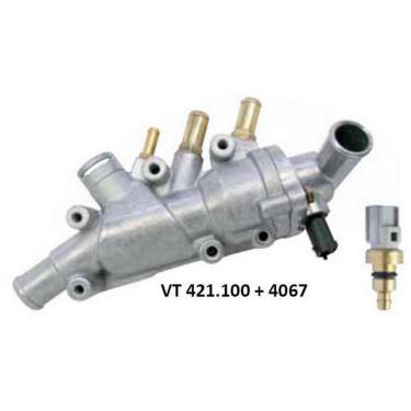 Imagem de Kit Válvula Termostática + Plug Temperatura Ecosport Focus Ka 1.6 Fiesta 1.0 1.6 - MTEK20018