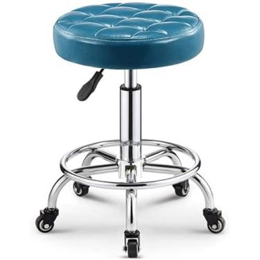 Imagem de Banco sobre rodas cadeira de barbeiro banco de beleza bar cadeira elevador rotativo barbearia loja de beleza bar (cor: SkyBlue) ShaoSu
