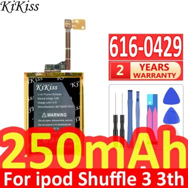 Imagem de Kikiss 616-0429 250mah bateria para ipod shuffle 3 3th mp3 mp4 akku shuffle3 baterias  ferramentas