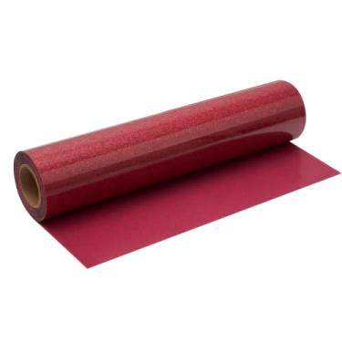 Imagem de FANSGUAR Rolo HTV com glitter vermelho cereja - 30,5 cm x 3,5 m, ferro em vinil de transferência de calor para camisetas faça você mesmo presentes