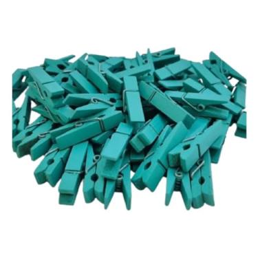 Imagem de 90 Mini Pregador para Varal de Fotos e Memory Board Prendedores Fotos 3,5cm (Verde)