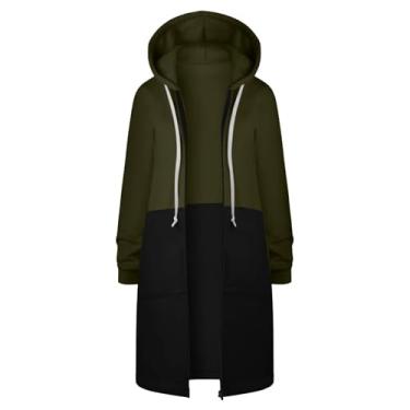 Imagem de Gerrit Casacos com capuz e zíper solto, sobretudo de manga, Verde militar, 5G