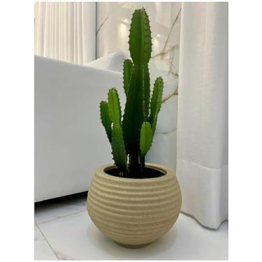 Imagem de VASO POLIETILENO ONDULADO DECORATIVO P/PLANTAS/JARDINS/ESCRITÓRIOS (Bege)