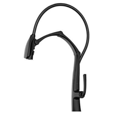 Imagem de Torneira de cozinha cinza com arma de latão luxuosa, sucção magnética por indução inteligente, design pull-out, frio e amp; Torneira para pia quente, preto fosco1