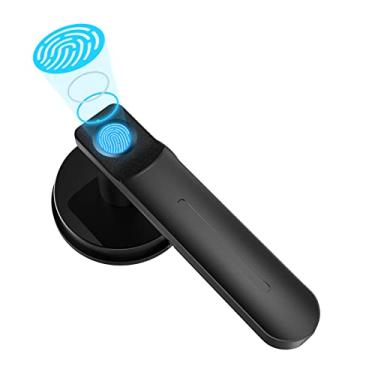 Imagem de Foxgard Fechadura de porta inteligente com impressão digital, fechadura de porta de entrada sem chave com alça, maçaneta de porta de impressão digital para quarto, escritório (preto)