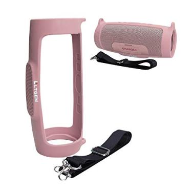 Imagem de LTGEM Estojo de viagem de silicone para alto-falante JBL Charge 4 portátil à prova d'água Bluetooth sem fio — Rosa