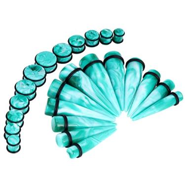 Imagem de Qmcandy Kit de alongamento de orelha 00G-20 mm 24-36 peças Kit de alargador de acrílico grande conjunto espiral de alargador de alargador de acrílico, Acrílico, Zircônia cúbica