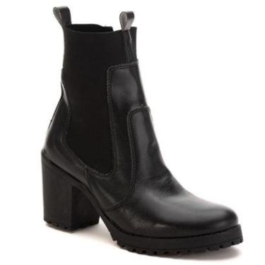 Imagem de Bota Feminina Chelsea Tratorada Salto Bloco Cano Curto 3909-Feminino