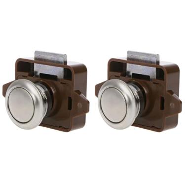 Imagem de Riloer Fechadura de trava de porta de armário de gaveta com botão de pressão para maçaneta de trava de armário, botão universal de porta fechadura de armário para Motorhome RV, 15 mm-18 mm/(1.5 cm-