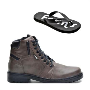 Imagem de Bota Coturno Masculino Casual Conforto Macia Leve Zíper