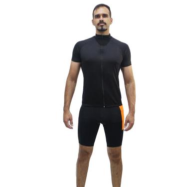 Imagem de Bermuda com forro para ciclismo DA Modas com friso e bolso lateral e proteção UV-Masculino