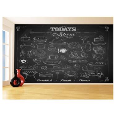 Imagem de Papel De Parede 3D Estilo Lousa Cozinha Menu Dia 3,5M Lcb26