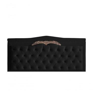Imagem de Cabeceira De Cama Box Painel Helena Casal 140 Cm Retro Capitonê Botão Encapados Suede Preto Eli Móveis