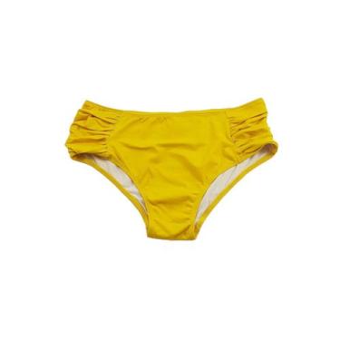 Imagem de Biquíni Calcinha  Alta Hot Pant Drapeada Na Lateral - Corpo Dourado Mo