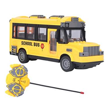 Imagem de OKJHFD Brinquedo De ônibus Escolar, Luzes Corporais Em Escala 1/30 Função Para Frente E Para Trás Bateria Amarela Fonte De Alimentação Material Plástico Carro RC Para Crianças De 4 A 12 Anos, Meninos,