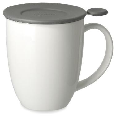Imagem de FORLIFE Caneca Uni Brew-in-Mug com infusor de chá e tampa, 473 ml, branca