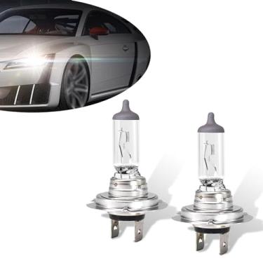 Imagem de dawfall Pack-2 Lâmpadas de halogêneo H7 para carro, lâmpada de quartzo de 55 W 12 V, farol super brilhante de substituição de farol baixo/alto, lâmpada plug and play tudo-em-um, acessórios de