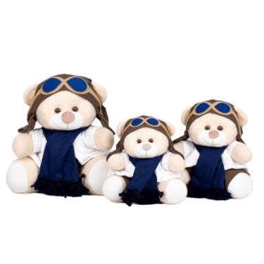 Imagem de TRIO DE URSOS AVIADOR DE PELÚCIA 15/18/22 - meninos (AZUL MARINHO)