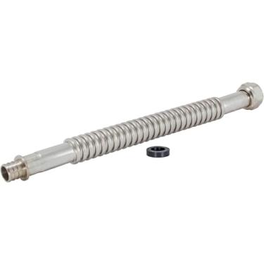 Imagem de Eastman Conector de aquecedor de água de aço inoxidável ondulado 0438612, FIP x crimpagem PEX, 30,5 cm, prata