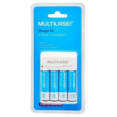 Imagem de Carregador de Pilha Bivolt Mutilaser com 4 Pilhas AA Recarregaveis 2500 mah