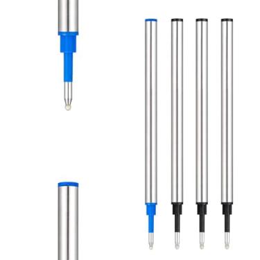 Imagem de DunBong Pacote com 5 refis de caneta esferográfica Rollerball, esferográfica fina, 0,5 mm, tinta preta