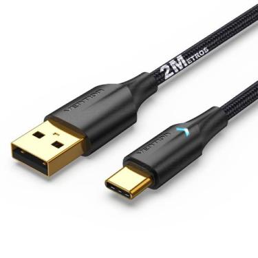 Imagem de Cabo Usb C 2m Tipo C Usb C com Led Grande Longo Turbo 3a - VENTION