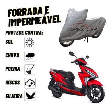 Imagem de Capa Para Cobrir Moto Honda ELITE 125 Forrada, Impermeável, Anti-U.V. 