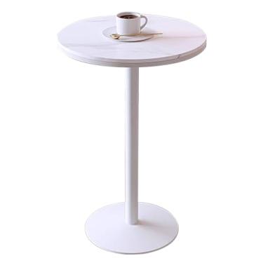Imagem de Mesa de bar alta, mesa de bistrô, mesa de mármore, mesa de bar branca com moldura de metal, mesa de jantar, mesa de centro, mesa de bar, mesa de coquetel para sala de estar e quarto
